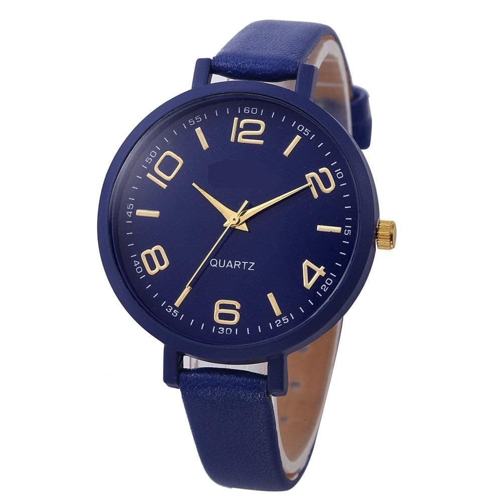Relógio feminino  barato luxo azul + caixa