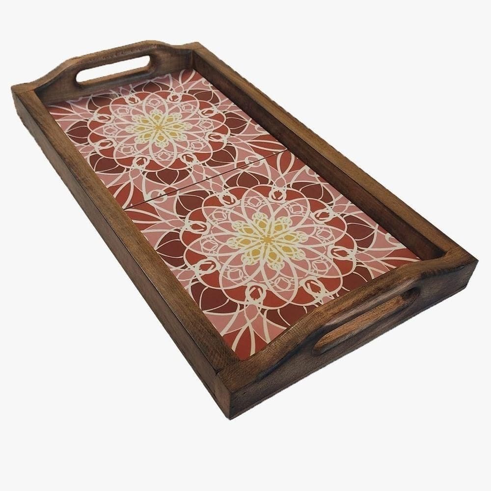 Bandeja Café Da Manhã Grande Com 2 Azulejos Azulejo G5