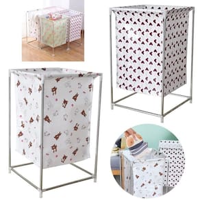 Cesto roupa suja lavanderia inox desmontavel portatil quarto