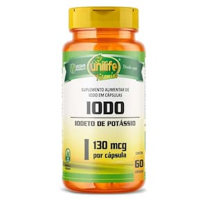 Iodo - iodeto de potássio 450mg 60 caps - unilife