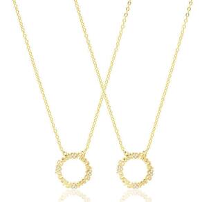2 Colares Mandala Best Friends Folheado A Ouro 18K