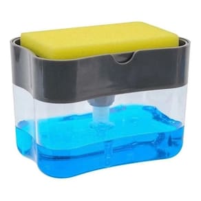 Dispenser sabão 2x1 detergente suporte porta bucha esponja