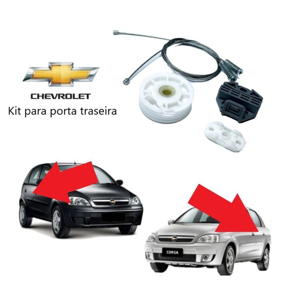 Kit reparo máquina vidro elétrico gm corsa 2 traseiro