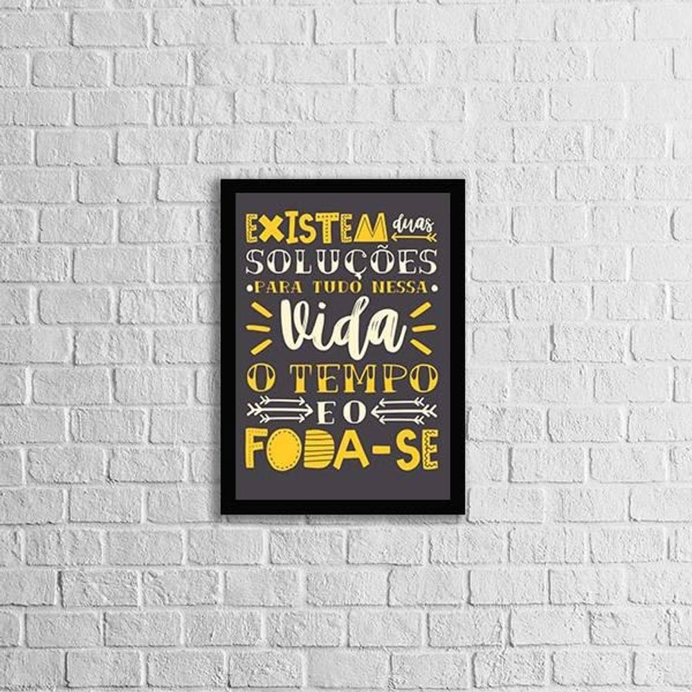 Quadro soluções para vida. tempo e -se 24x18cm