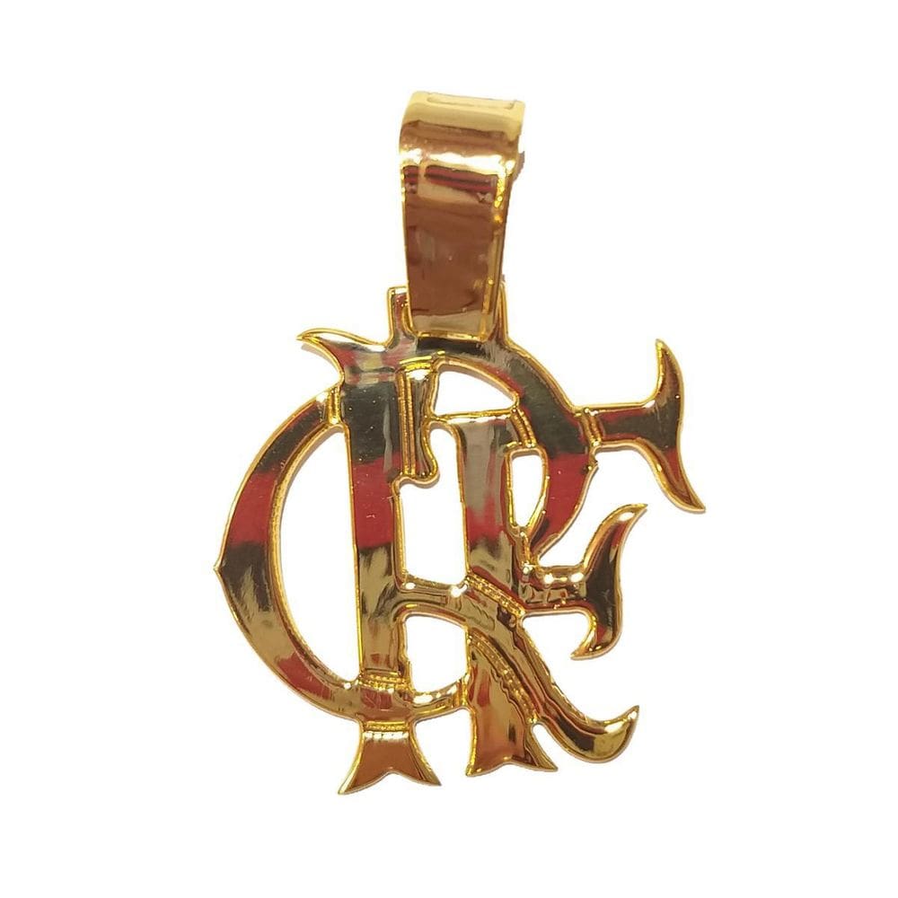 Pingente  crf banhado a ouro 18k 4x4cm