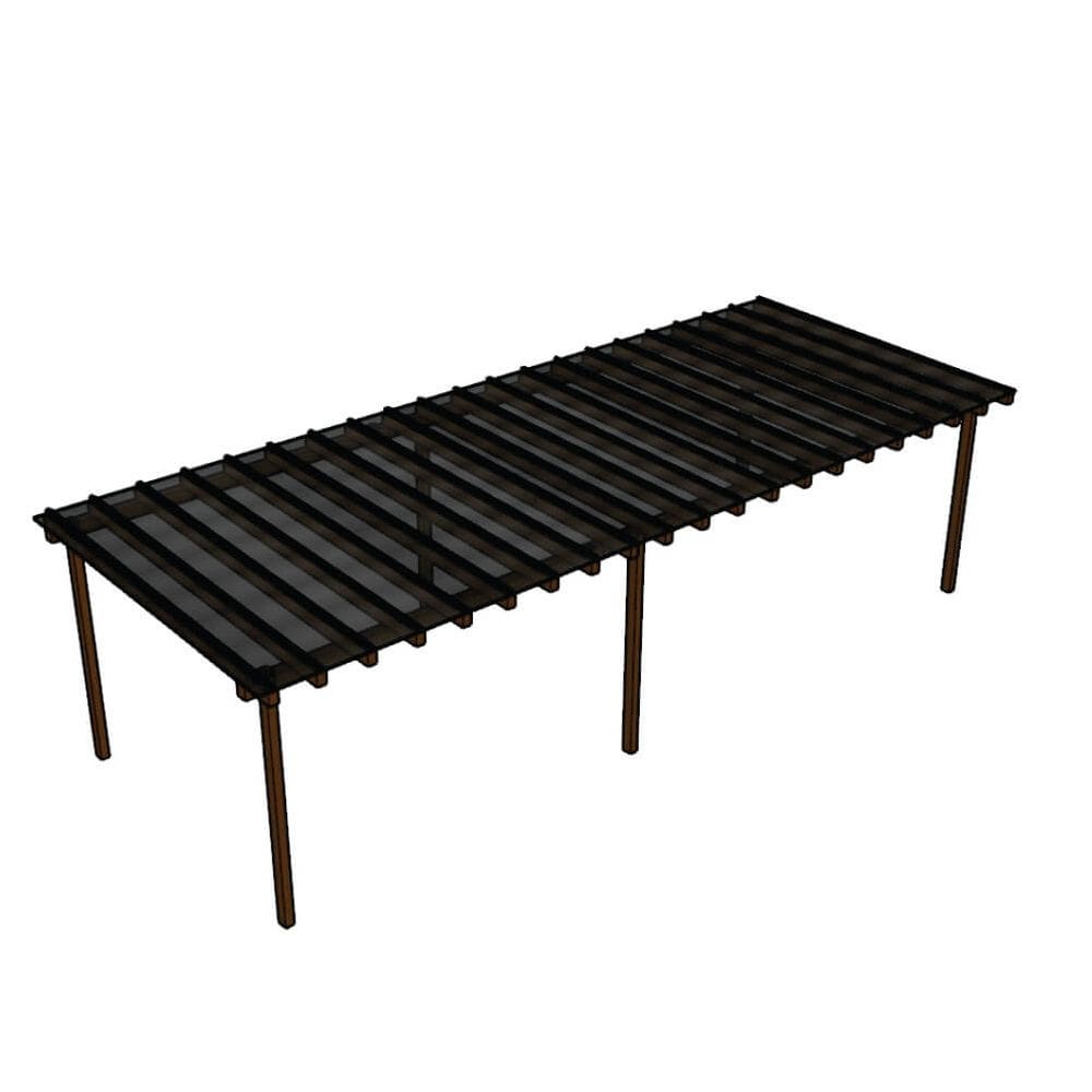 Kit Policarbonato Fume 4mm 12,00m x 6,00m - Perfis Naturais