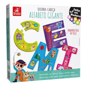 Quebra-cabeça alfabeto gigante brinquedo infantil em madeira
