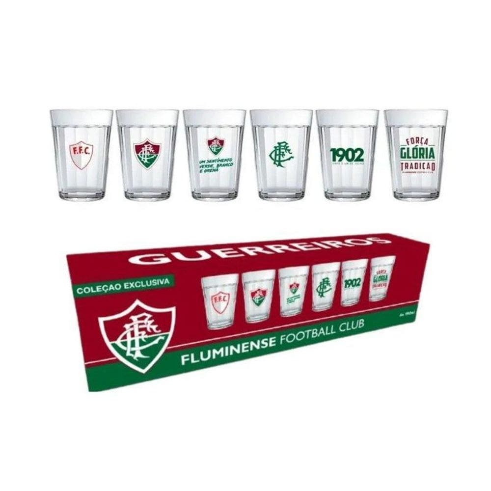 Kit com 6 copos americano coleção fluminense 190ml