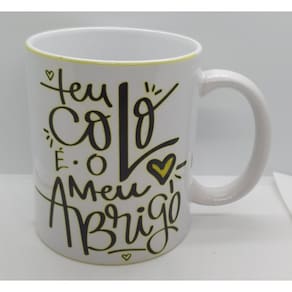 Caneca Namorados Em Porcelana Teu Colo 325 Ml