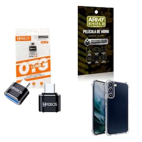 Kit Usb Para Tipo C + Capinha Samsung S23 + Película 3D