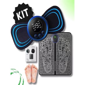 Kit massageador elétrico tapete massageador e massageador
