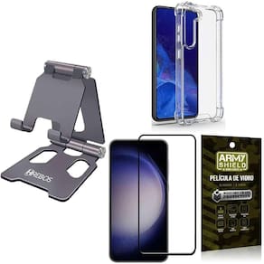Kit capinha + película 3d + suporte mesa - samsung m14