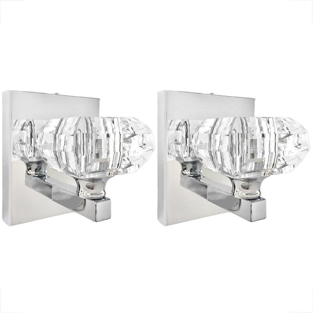 Kit 2 Arandela Cristal Interna Prateado Cindy Sala G9 Bet41