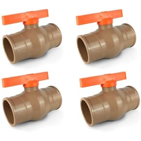 4x registro de soldável pvc 25mm 3/4 marrom