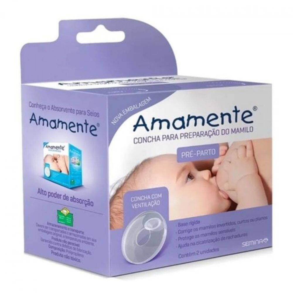 Protetor seios amamente concha pre parto 2un