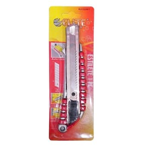Estilete inox 18mm - corta materiais - vermelho