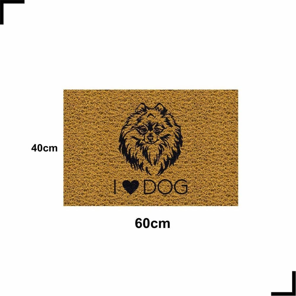 Tapete capacho love dog spitz amo cachorro 60x40 lulu porta