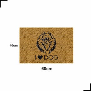 Tapete capacho love dog spitz amo cachorro 60x40 lulu porta