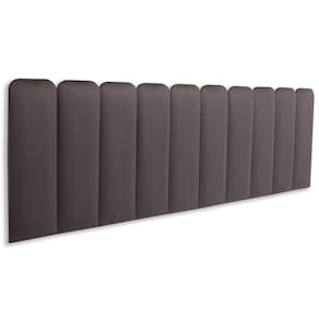 Cabeceira King Estofada Kit 10 Placas Arredondada - Suede Cinza Escuro