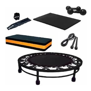 Kit mini jump+colchonete + corda + caneleira + step+ halter