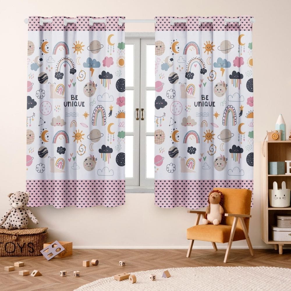 Cortina Infantil 2,00 X 1,50 Estampas Digitais Decorativa