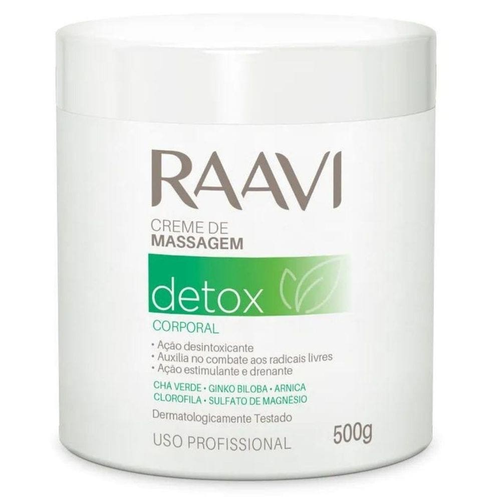 Creme de massagem detox corporal 500g raavi