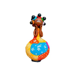 Boneca baianinha em cabaça colorida