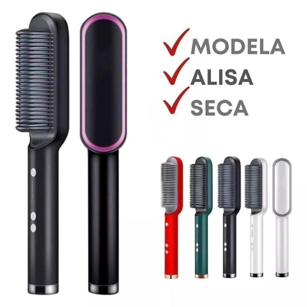 Escova eletrica profissional 5 em 1 bivolt alisadora premium
