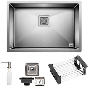 Cuba Quadrada Inox 304 Cozinha Pia Embutir Sobrepor Gourmet 65x45 Premium Com Acessórios