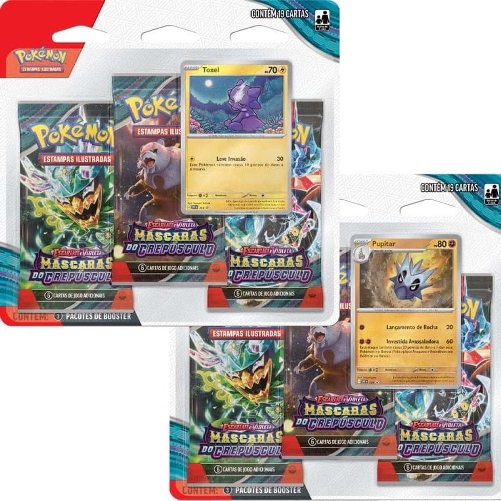 Kit Triple Pack Pokémon Toxel / Pupitar | Casas Bahia