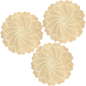 Kit 3 Sousplat Mesa Modelo Floral 40Cm Barbante Barbantextil