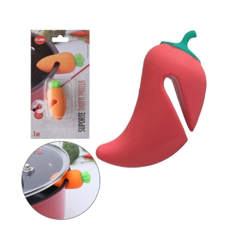 Suporte para tampa panela aberta silicone - vermelho