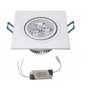 Lâmpada led 3w spot quadrado embutir branco quente bivolt