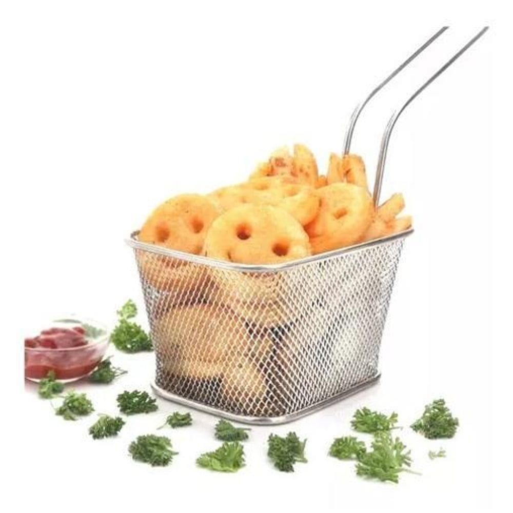 Mini cesto para fritura servir porções quentes batata frita