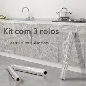 Kit 3 Papel Contact Adesivo P Moveis Revestimento Marmore 5m