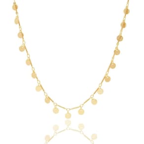 Colar Choker Medalhinhas Folheado A Ouro 18K