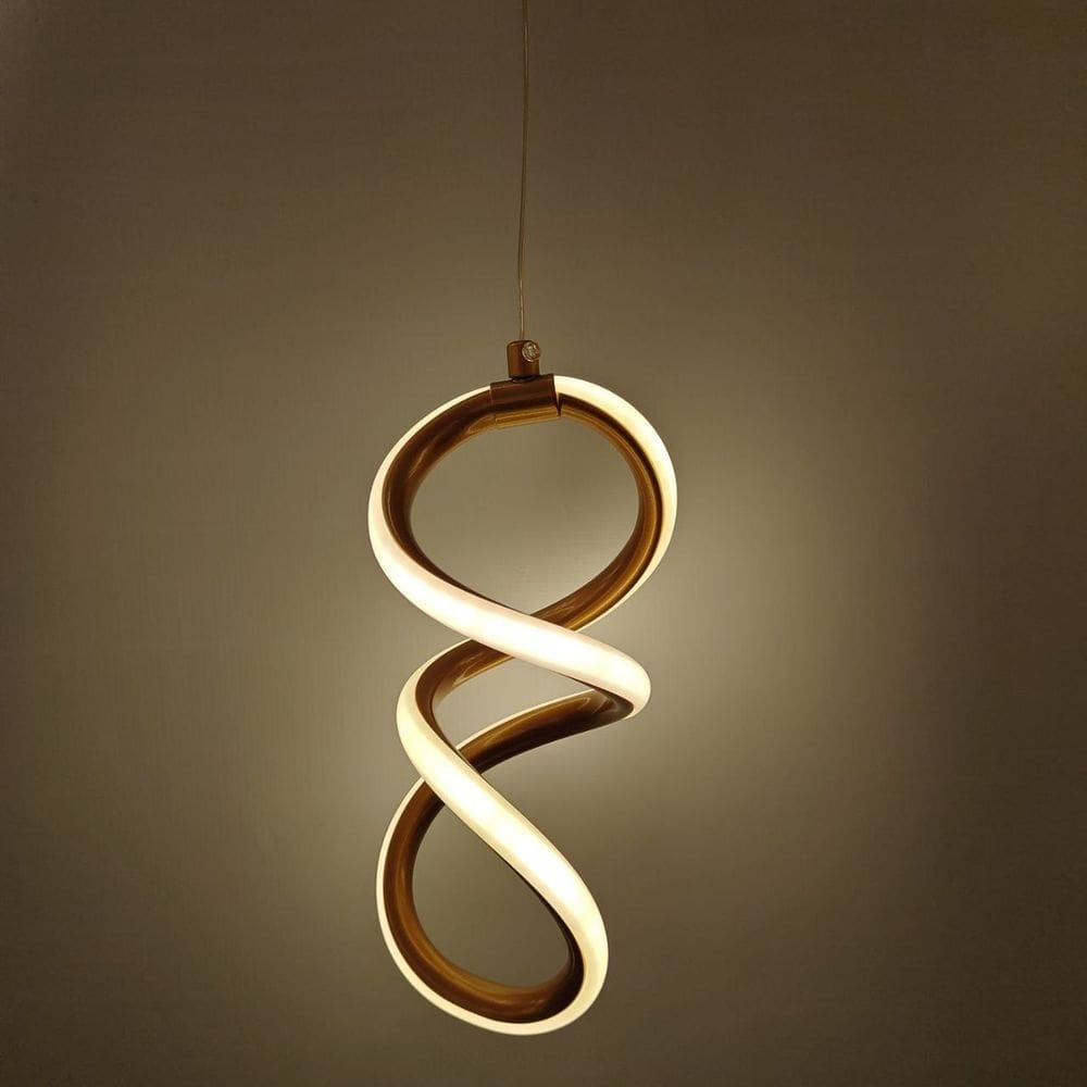 Pendente Espiral Dourado 27cm Led 20W 3200K Bivolt
