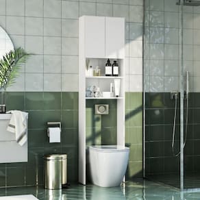 Armário de Banheiro para Vaso Sanitário com 2 Portas e 2 Nichos 2308 Branco