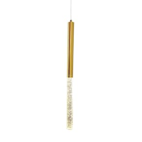 Pendente Tubo Dourado Acrílico 30cm Led 5W 3200K Bivolt