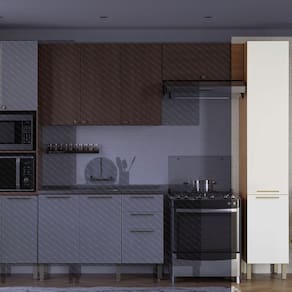 Paneleiro de Cozinha Sálvia 40cm 2 Portas Branco com freijó
