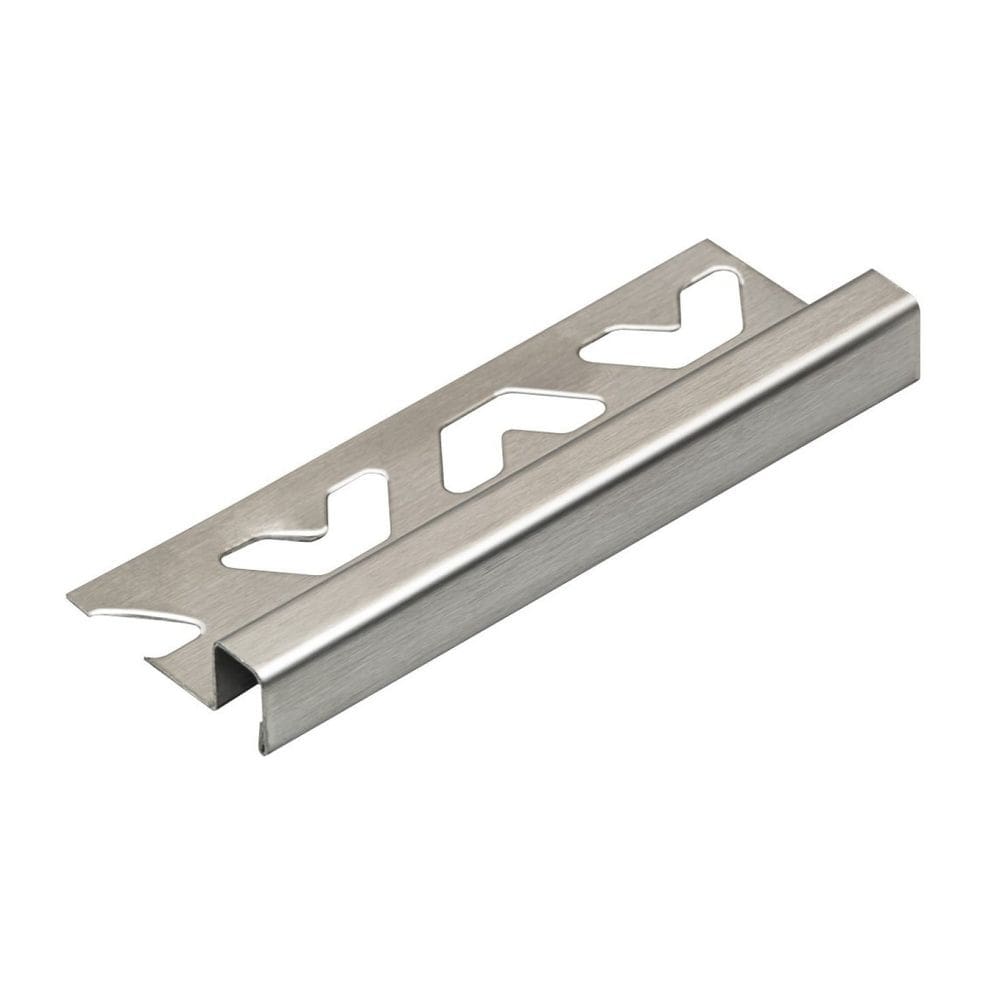 Perfil de Aço Inox para Acabamento 10mm X 1,2cm Firenze Inox Escovado Viscardi - caixa com 5 Unidade - Cromado Escovado