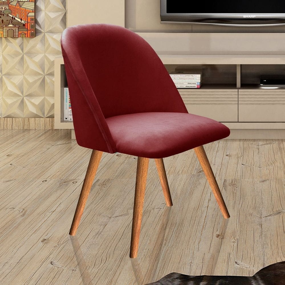 Poltrona Decorativa Gaia para Sala, Quarto, Recepção Bordô