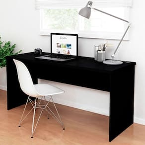 Mesa De Escritório Escrivaninha 140x60cm Tampo 30mm Preto
