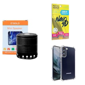 Kit caixa de som + capinha samsung s22 + película 9d