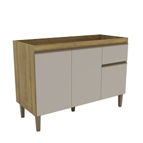 Armário Balcão de Cozinha 120cm com 3 Portas e 1 Gaveta 2405 Mel/Arenas