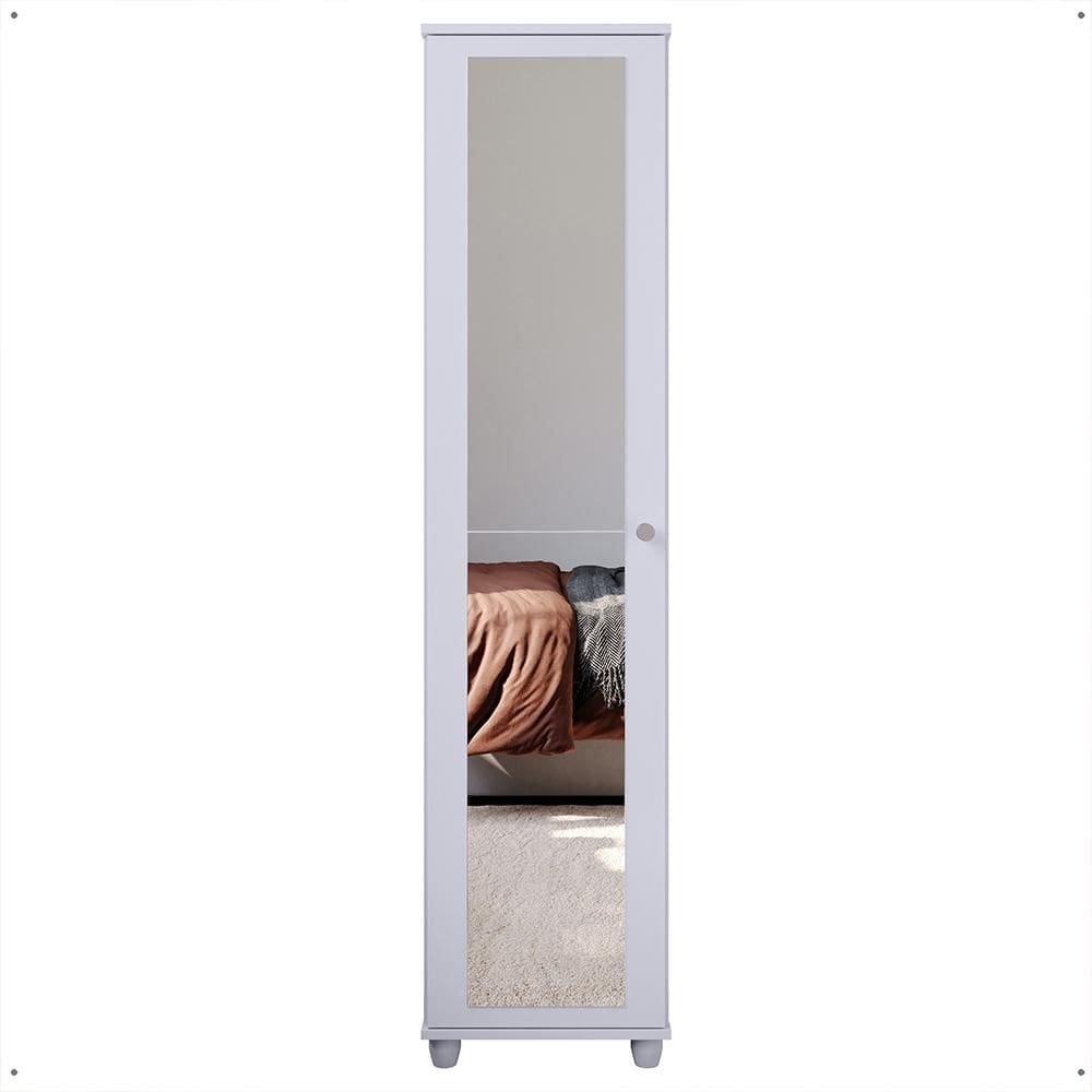 Sapateira Multiuso Vertical Espelhado 4 Prateleira Porta Sapato Organizador Retrô Sala Quarto Decoração Casa Marry - Branco - RPM