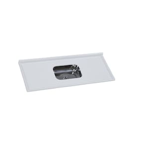 Pia para Cozinha em Mármore Sintético com Cuba em Aço Inox 140cmx55cm Gelo