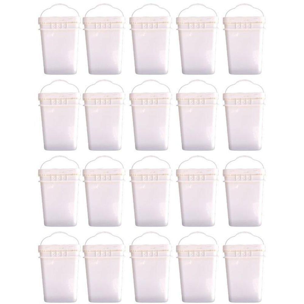 Balde retangular para tempero de plastico - 20 pçs