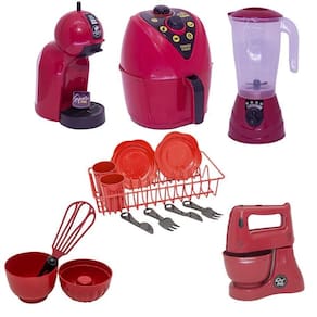 Kit chefe brinquedo cozinha air fryer louça cafeteira 16pç