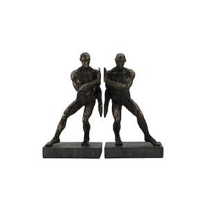 Aparador de Livros Homens em Resina Bronze 25cm SS0305 BTC